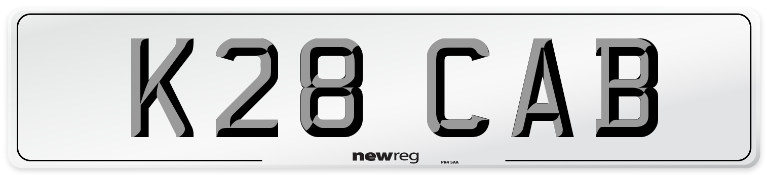 K28 CAB Number Plate from New Reg